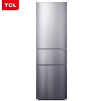 【自营配送】TCL BCD-210TWZ50 210升三门家用风冷无霜节能省电电脑温控租房宿舍电冰箱 典雅银