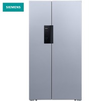 西门子（SIEMENS）610升 变频风冷冰箱双开门对开门冰箱 黑晶竖显触摸屏 （欧若拉银