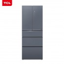 TCL 415升 一级双变频风冷无霜法式多门电冰箱 玻璃面板 中门软冷冻 手机智能控制(玉砂蓝)415C6-E