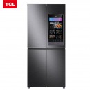 TCL 490升 变频风冷无霜十字对开电冰箱 AI语音智能控制 干湿分离储存（星爵灰）490C5-UA