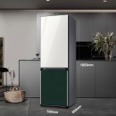 三星（SAMSUNG）333升 BESPOKE DIY自由组合冰箱 玻璃面板 风冷 智能变频 RB33R300451/SC(光晕白+松柏绿）