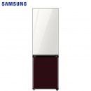 三星（SAMSUNG）333升 BESPOKE DIY自由组合冰箱 玻璃面板 风冷 智能变频 RB33R300453/SC(光晕白+勃艮第红）