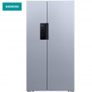 西门子（SIEMENS）610升 变频风冷冰箱双开门对开门冰箱 黑晶竖显触摸屏 （欧若拉银)BCD-610W(KA92NE09TI)