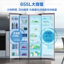 三星（SAMSUNG）655升双开门电冰箱 超大容量对开门 风冷无霜 保湿保鲜 玻璃面板 RS62R50074S/SC（银）