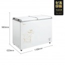美的(Midea)271升 大容量冷藏冷冻双箱双温冷柜 蝶形门侧掀门卧式冰箱 BCD-271VMQ