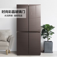美的（Midea）十字对开门电冰箱无霜四门玻璃面板家用变频442升大容量BCD-442WG