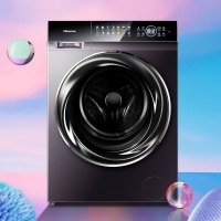 海信(Hisense)初彩系列 滚筒洗衣机全自动 10公斤直驱变频洗烘 实景交互彩屏 熨烫